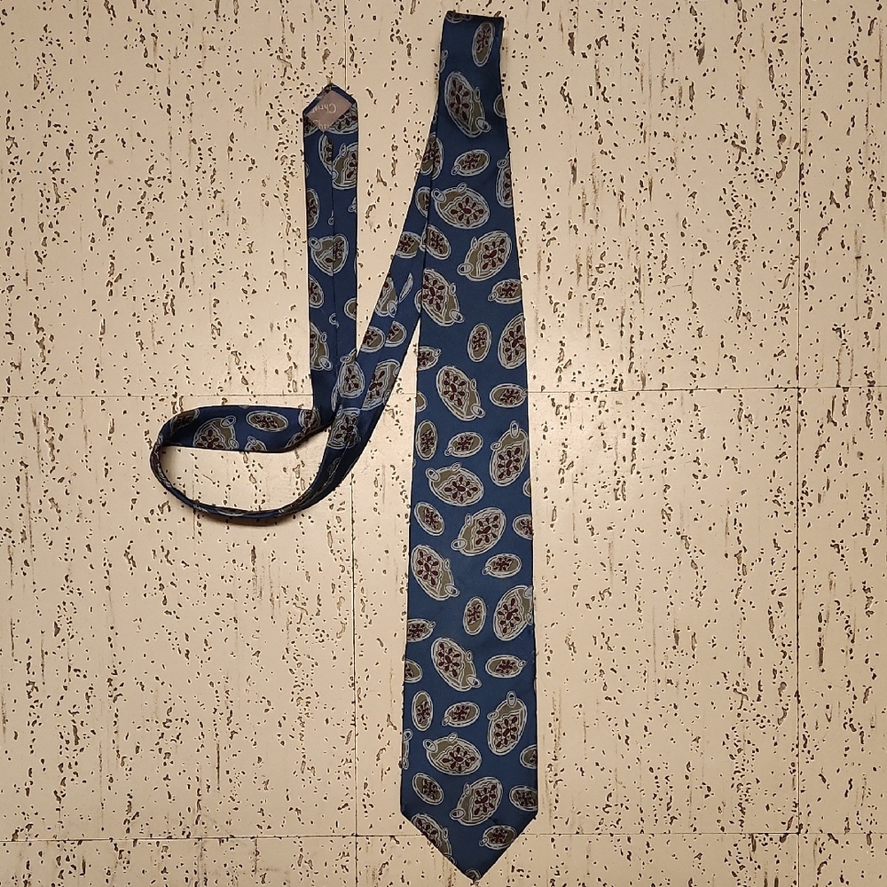 Christian Dior Blue Abstract Paisley Monsieur Tie